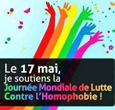 17 mai : Journée mondiale de lutte contre l’homophobie, la biphobie et la transphobie.
