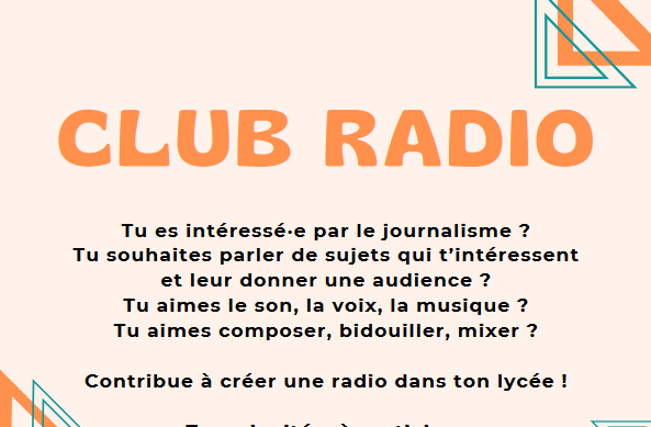 Nouveau au lycée : un club radio !